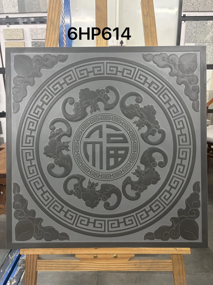 新中式仿古全瓷地砖庭院防滑耐磨砖烧制生态地铺石12厚拼花石英砖