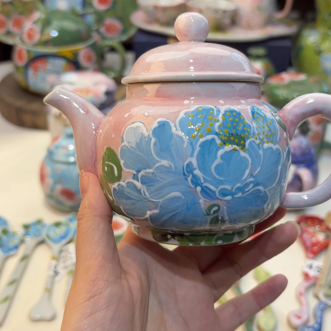 景德镇手绘高温釉下彩陶瓷茶具