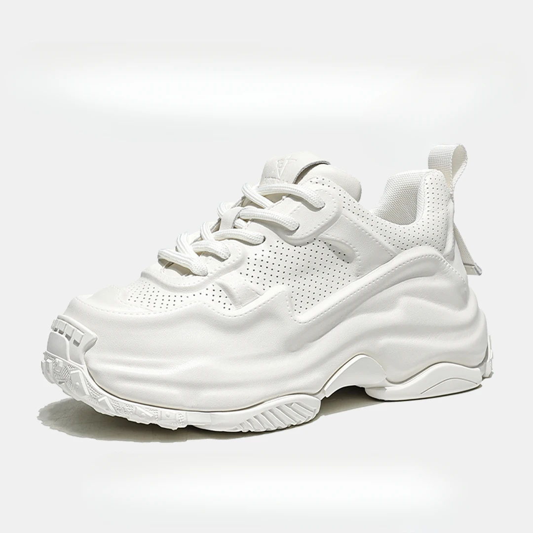 百搭猫爪草莓鞋感轻奢休闲鞋复古老爹鞋厚底增高时尚圆头运动鞋