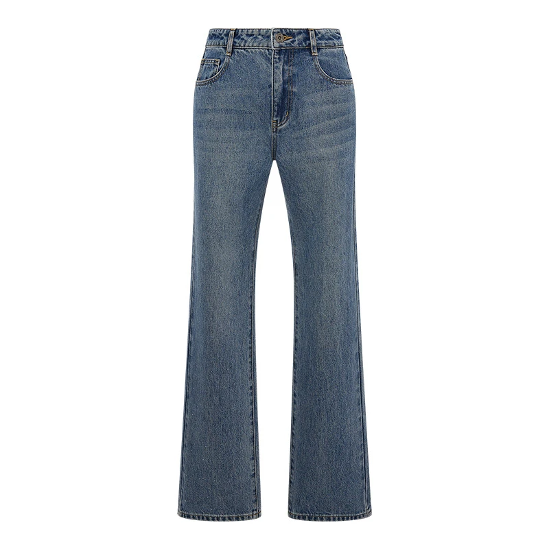 dzzit地素牛仔裤25春新款潮流时髦烫水钻细闪设计直筒裤女3J1R402