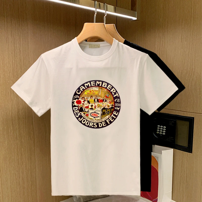 DeweLvum夏季新款舒适印花休闲短袖t恤男潮圆领潮牌半袖上衣男装