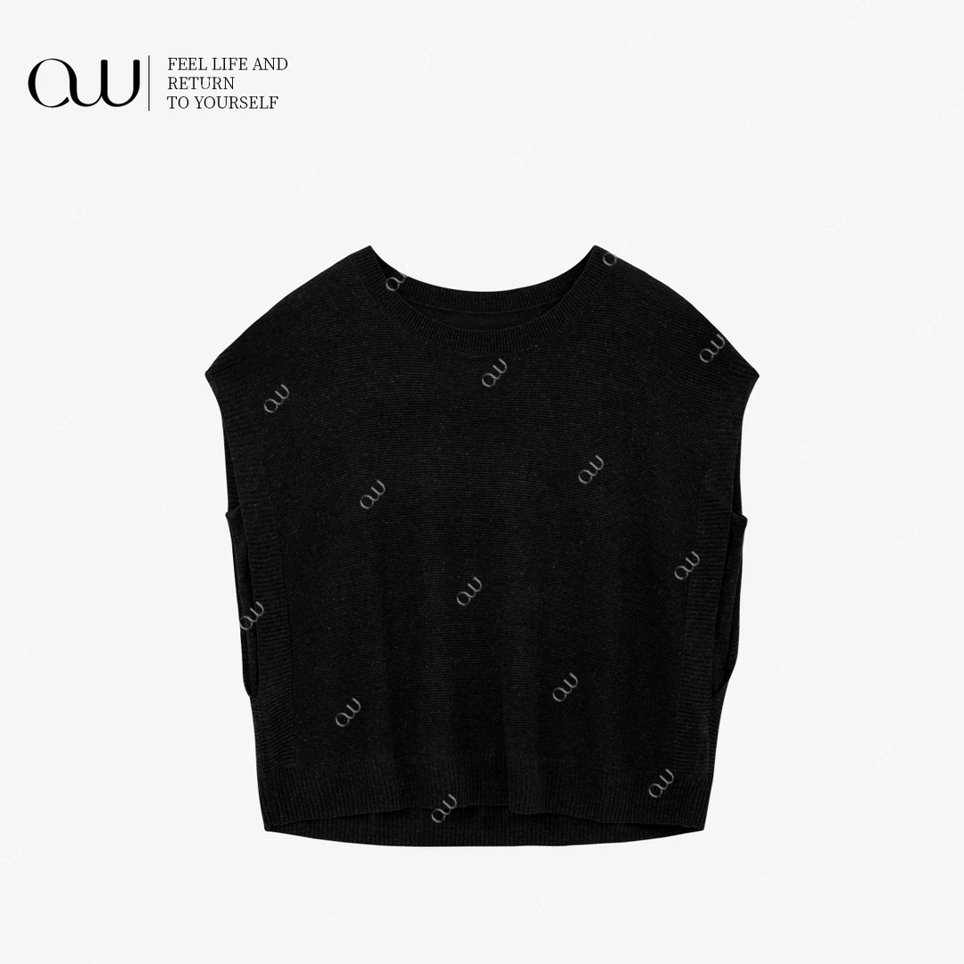 【老白不白】夏季宽松型包袖无袖披肩时尚打底上衣OW252ZZ003C