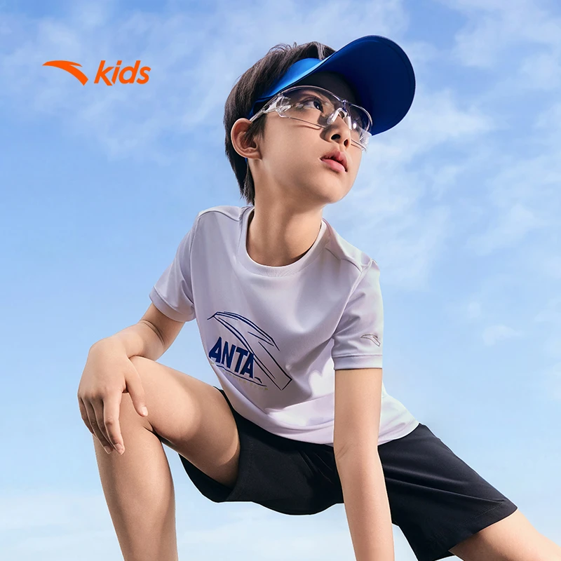 【赵老板专属】7124清风T安踏儿童短t舒适透气青少年圆领运动短袖