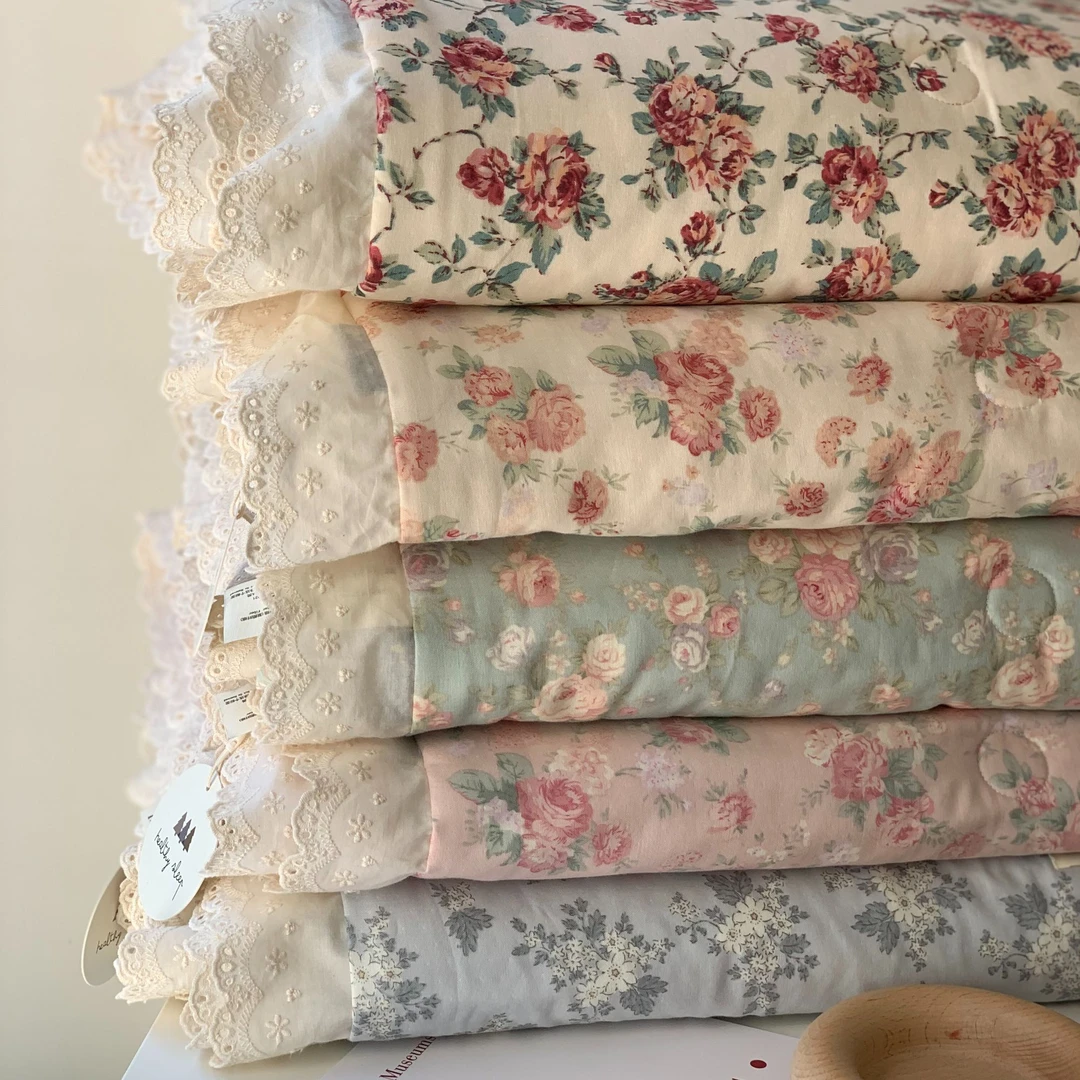 法式花边全棉夏被空调被夏凉被可机洗棉花被芯纯棉夏季单人薄被子