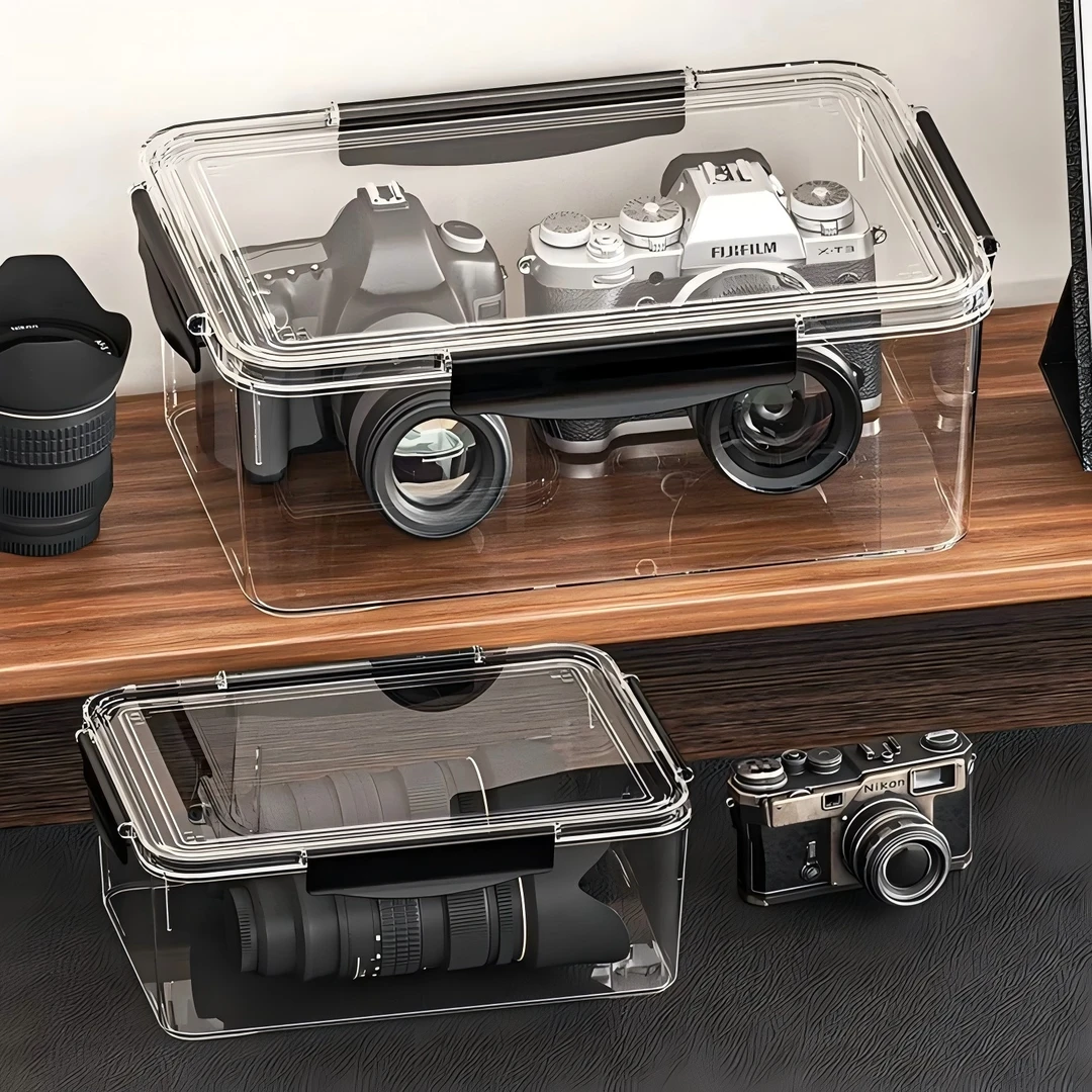 防潮箱大号高透相机密封收纳盒加厚PET微单反镜头摄影器材收纳箱