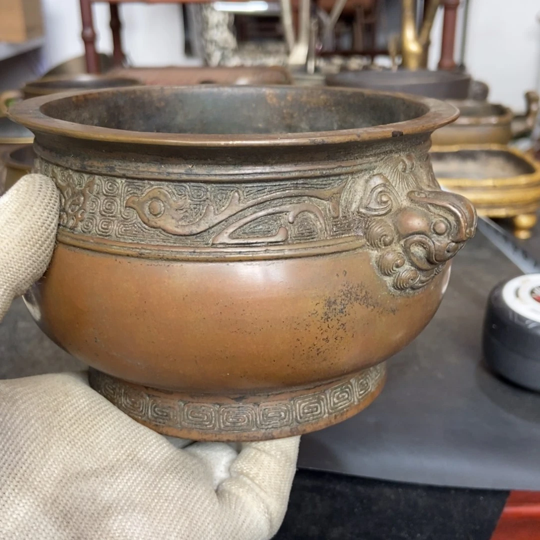 心***仰铜器工艺品摆件香炉摆件