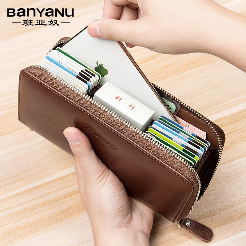 钱包男士真皮2025新款手拿包长款卡包牛皮手机包大容量多卡位钱夹