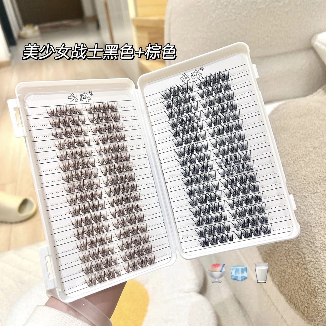 六眸棕色祈年年假睫毛女上睫毛美少女战士大容量混合款单面双面