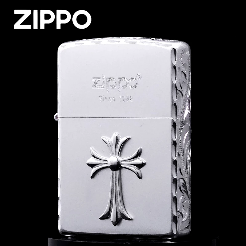 ZIPPO正品打火机/S925银贴章【克罗心】牙边镀银DY9902TZ【阿明】
