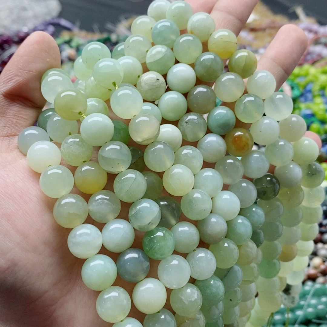 玛瑙/玉髓未镶嵌珠宝半成品一条天然12mm老袖玉圆珠