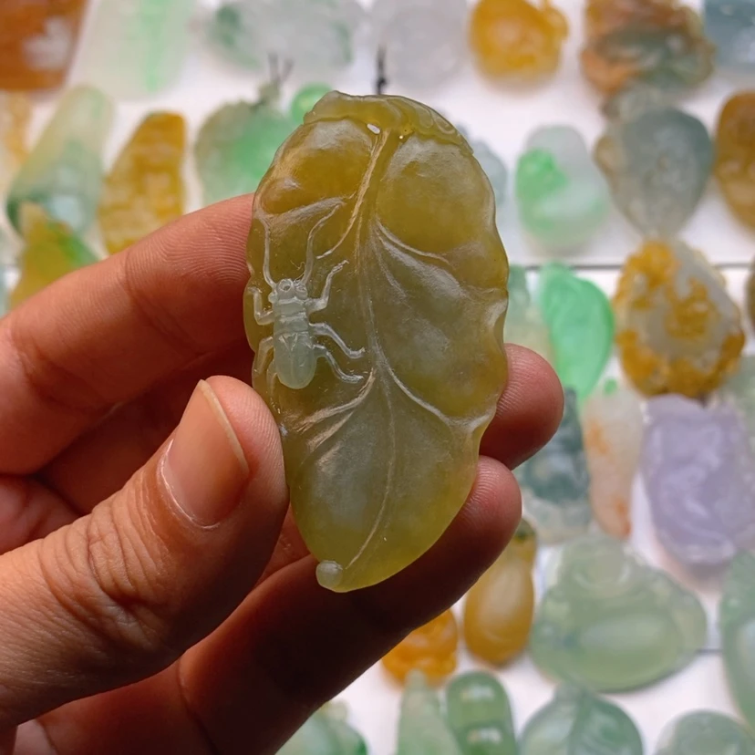 【闪购商品】定制翡翠未镶嵌蚊*叶子