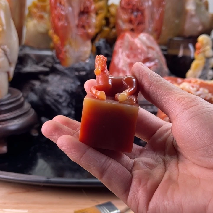 徐***文寿山石马到成功摆件