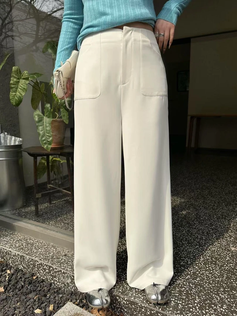 琪琪怪怪大码女装【率性松弛】春季薄款垂坠感显瘦休闲裤P46565QQ