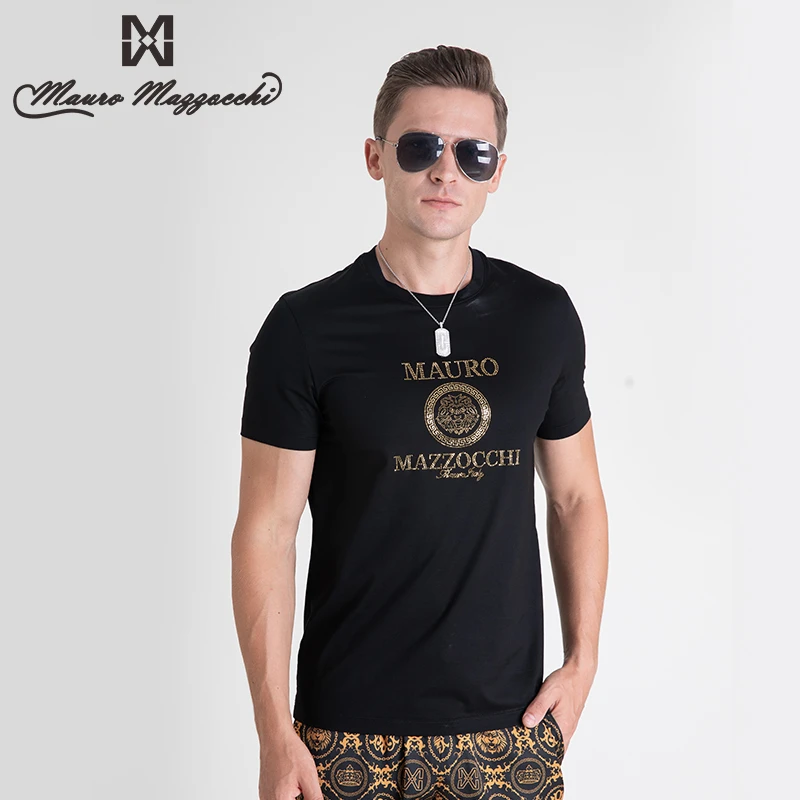 Mauro/玛路烫钻圆领短袖上衣T恤合身版型透气凉爽休闲春夏 7321