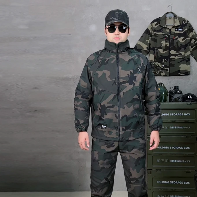 【可选春秋款与冬季加绒】新款迷彩服套装加厚抗刮抗磨工装柔软舒适