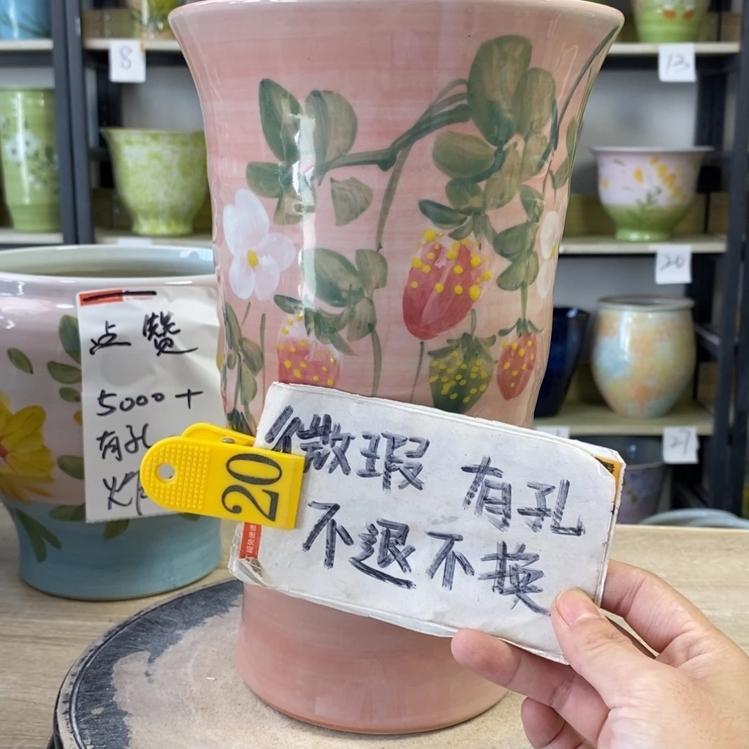 景德镇手工手绘陶瓷花盆