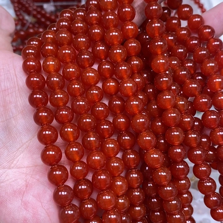 玛瑙/玉髓未镶嵌珠宝半成品拍1发2条卡8红玛瑙