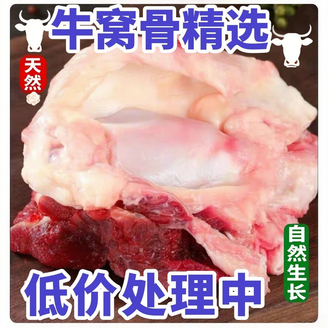 原切黄牛牛窝骨带筋带肉精修去油牛膝盖骨可酱卤红烧炖菜包邮