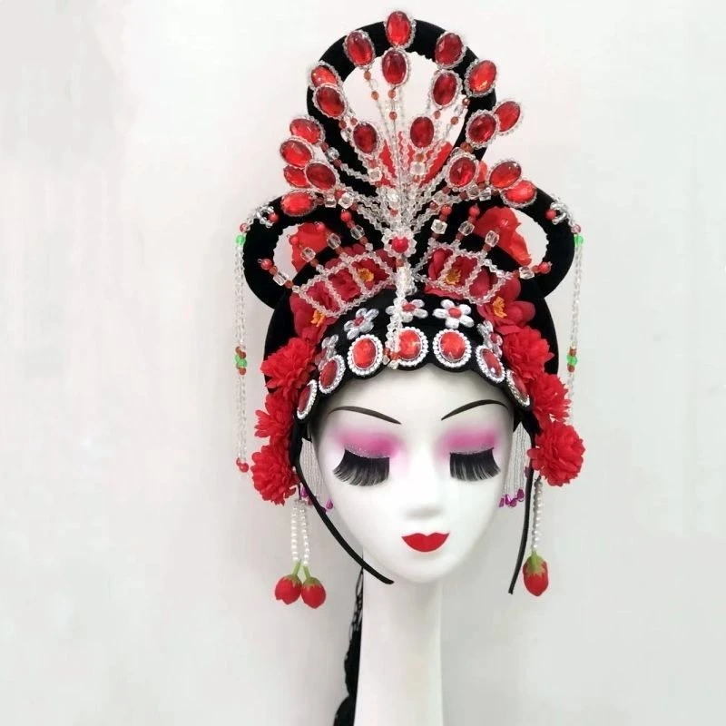 大广场戏曲头饰古典舞头饰发饰舞蹈跳舞贵妃扭秧歌戏剧头饰花旦