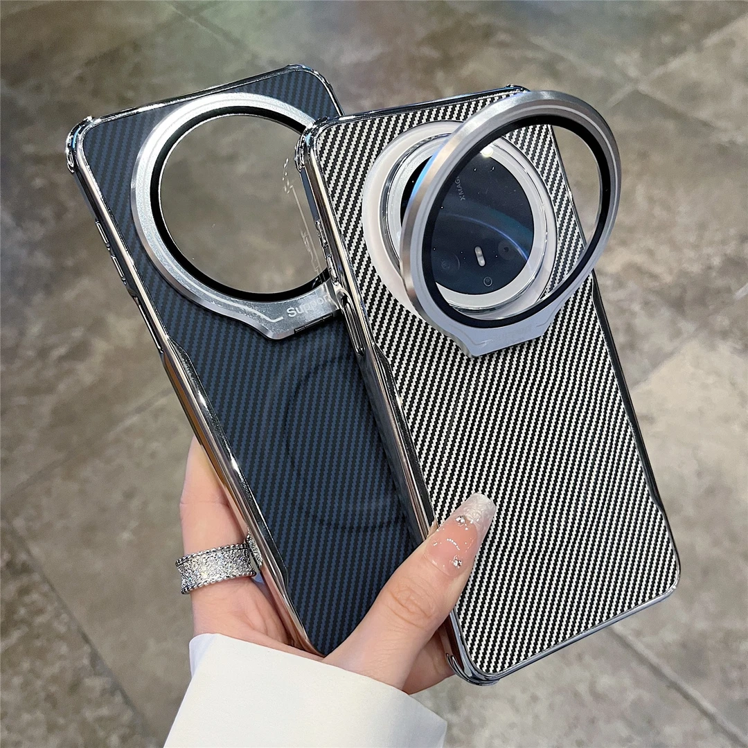 适用华为mate70pro+手机壳高级感电镀磁吸镜头支架mate60pro奢华