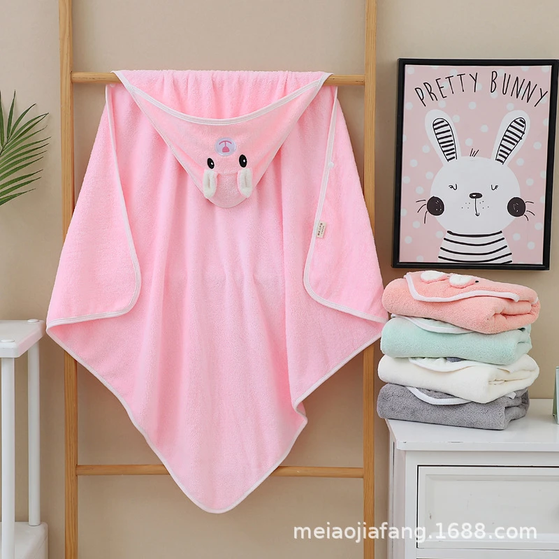 现货卡通斗篷浴巾 批发包被新生儿夏季吸水连帽可穿儿童游泳披风