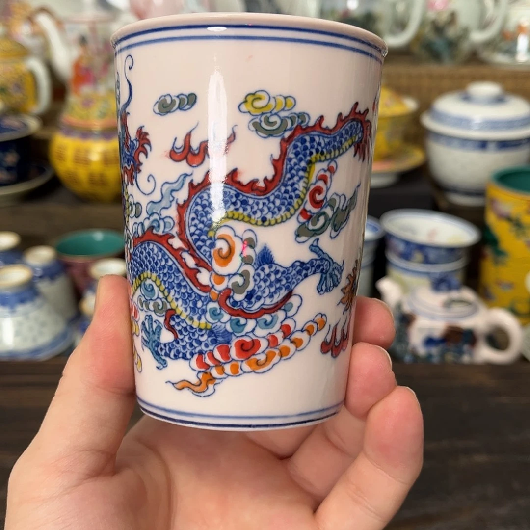 摆件//////景德镇陶瓷杯子。红。