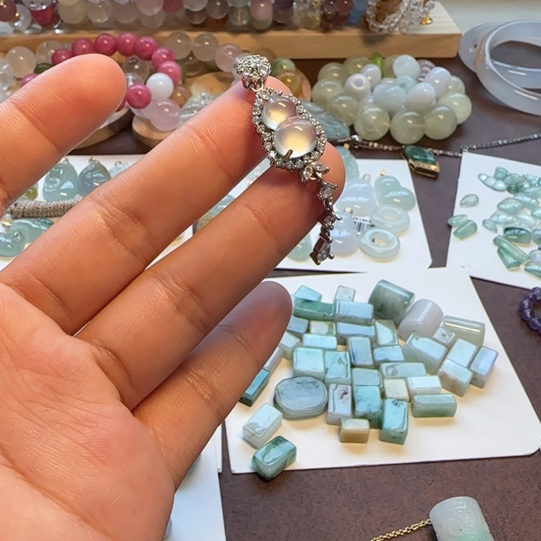 合金石英岩玉手饰葫芦水沫子