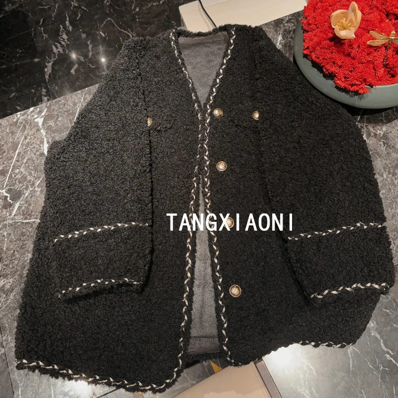 慵懒大草草【黑金琥珀】米米自留款 毛毛外套潮牌女装