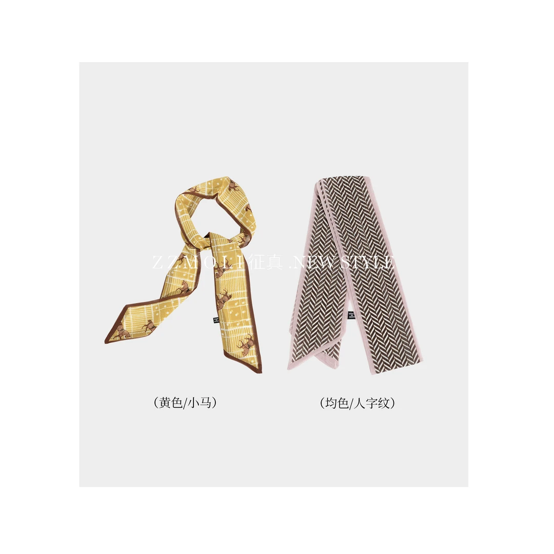 ZZMOLI时尚休闲人字纹百搭小丝巾ZBP7308小马时尚丝巾ZBP7309