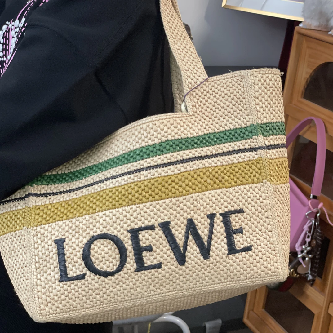 95新 LOEWE/罗意威 阿白奢品/罗意威 草编托特包