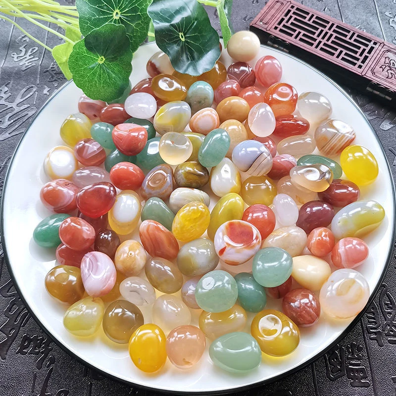 多肉铺面石鱼缸五彩石雨花石天然鹅卵石原石铺路养花盆栽彩石头子