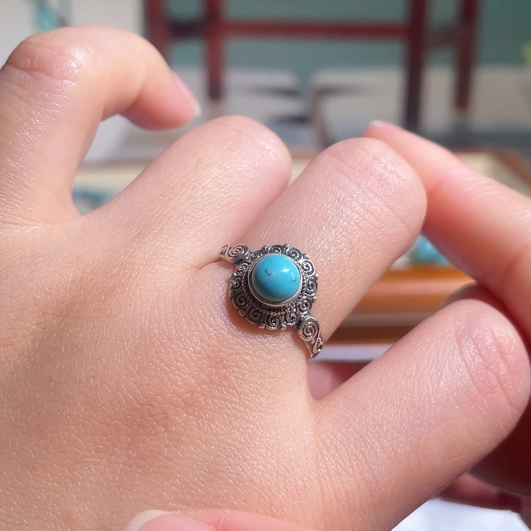 绿松石配饰银S925镶嵌