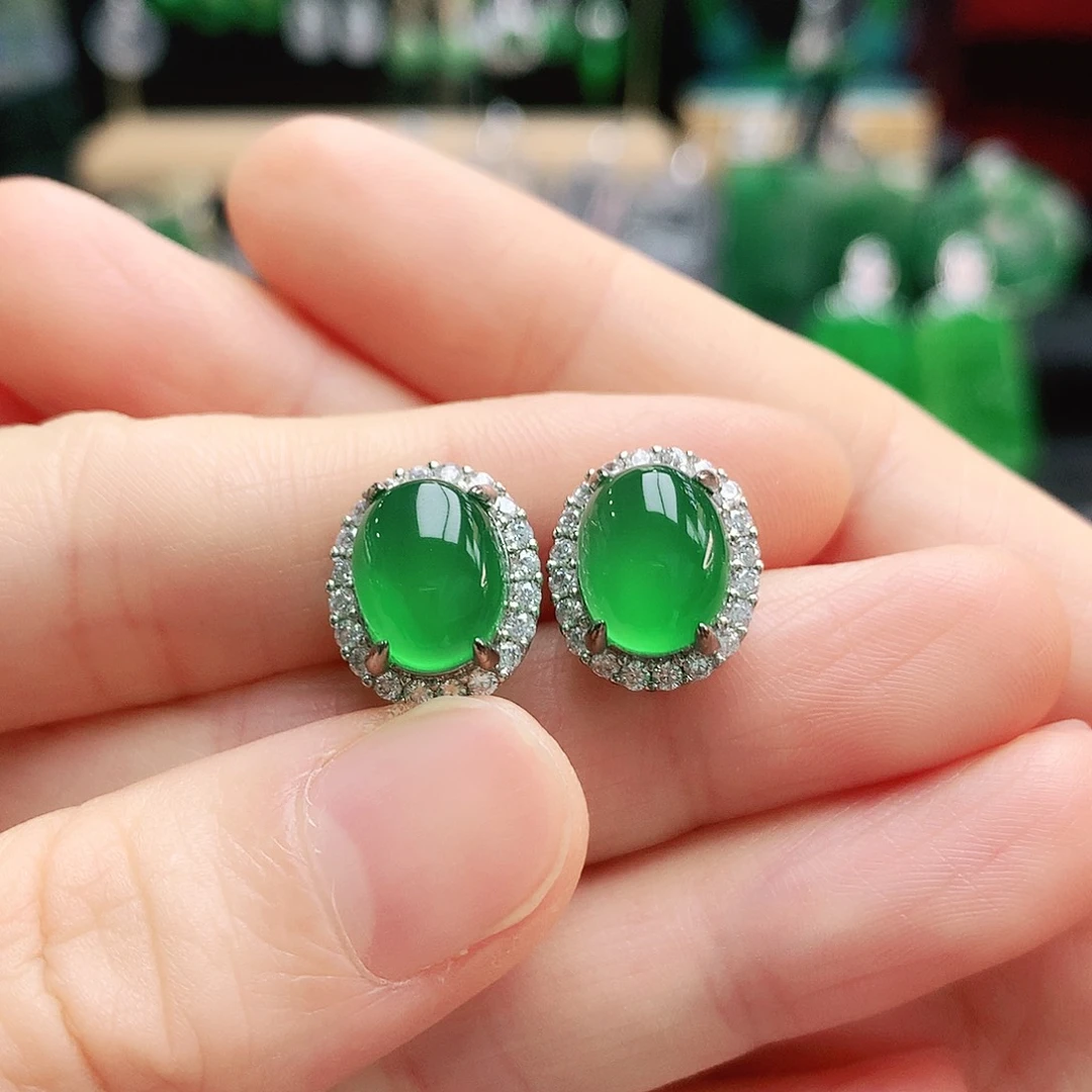 玛瑙/玉髓耳钉未镶嵌