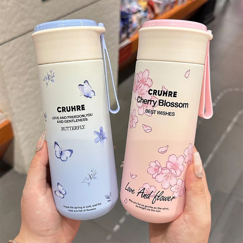 轻奢保温杯新款水杯女士专用高颜值大学生便携泡茶杯子304不锈钢