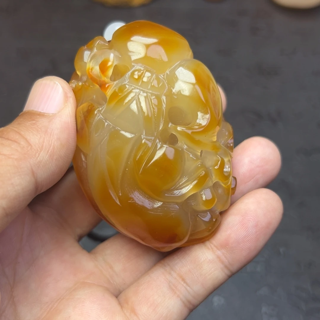 菜***k玛瑙/玉髓未镶嵌时尚潮流手把吊坠