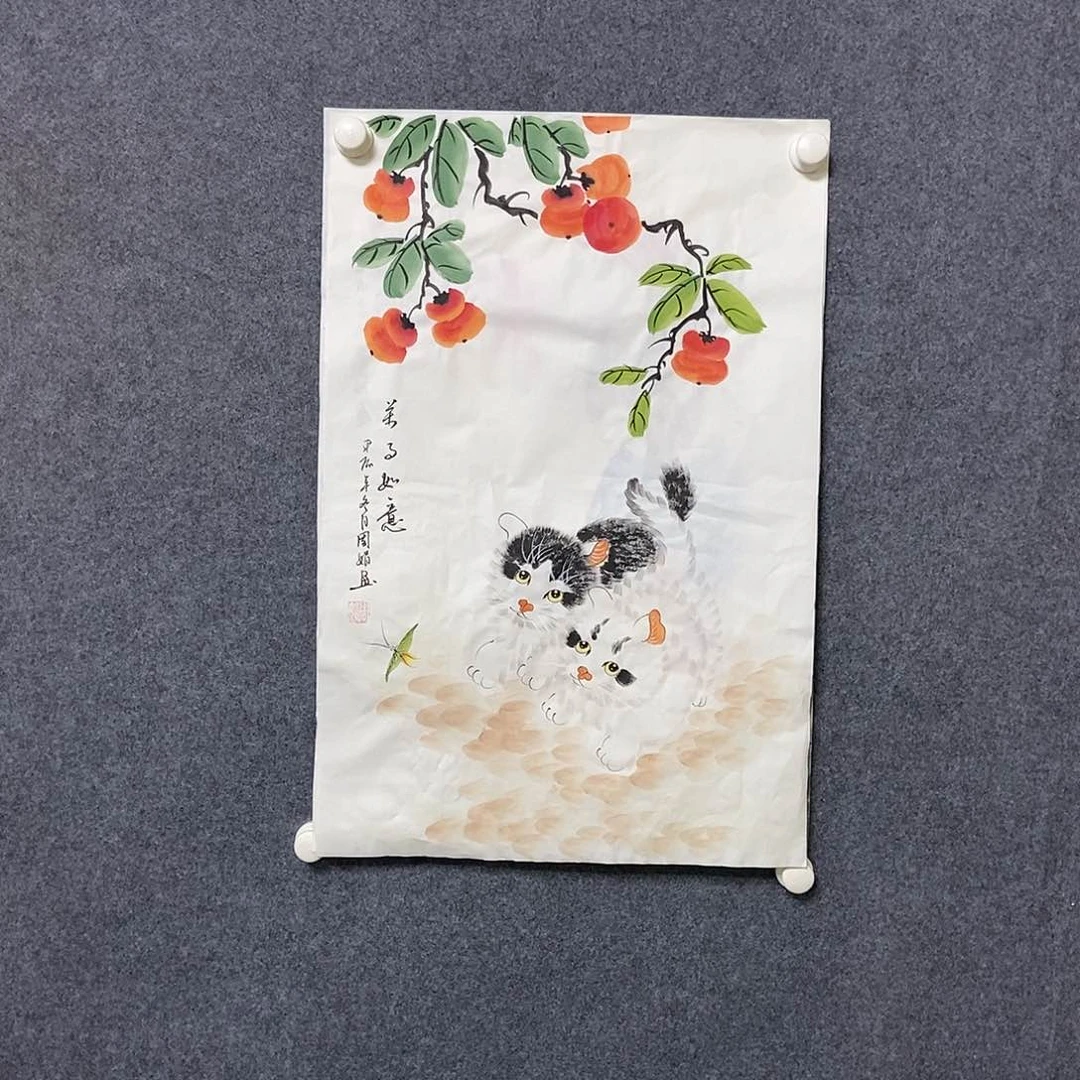国画四尺三开一副