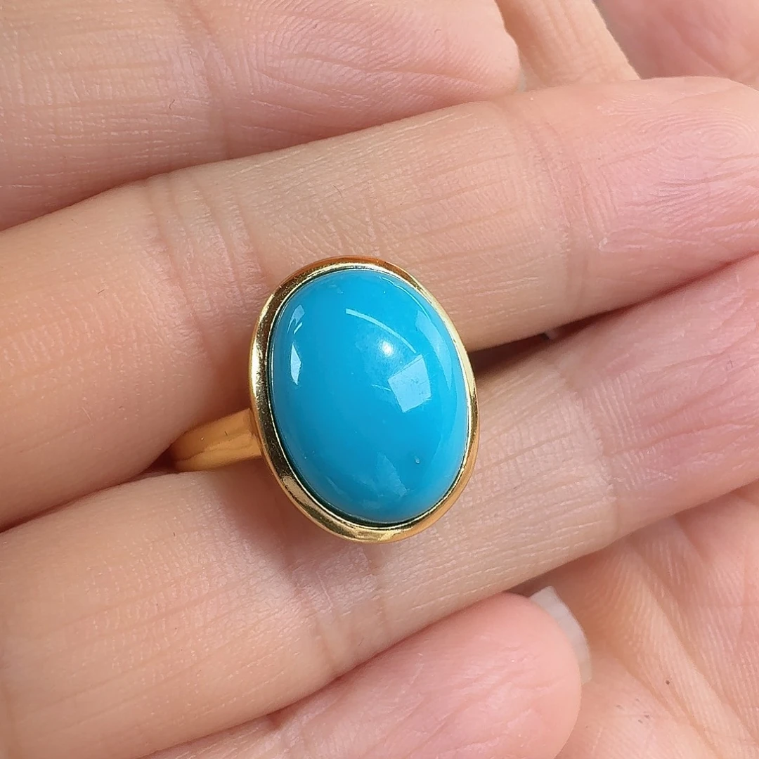 绿松石银S925镀金镶嵌珠宝奇石