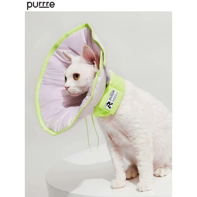 purrre猫咪项圈驱虫用伊丽莎白圈狗狗防水防舔咬棉头套羞耻软脖圈