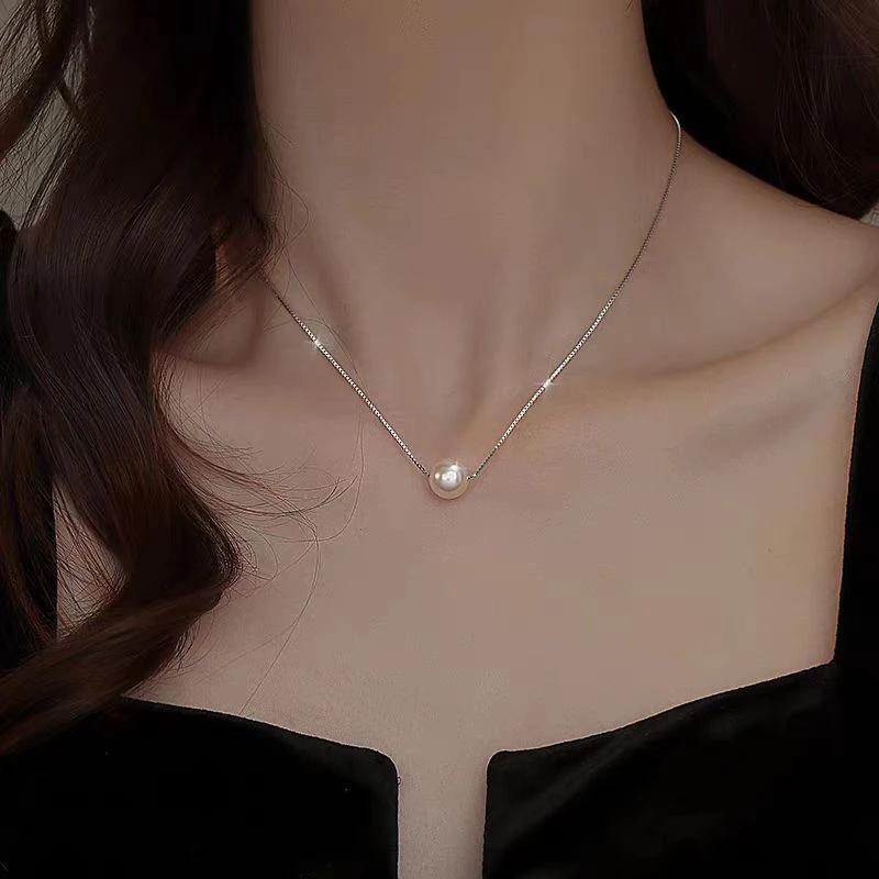 链子925银 【路路通】小众精致珍珠项链XL80151SY