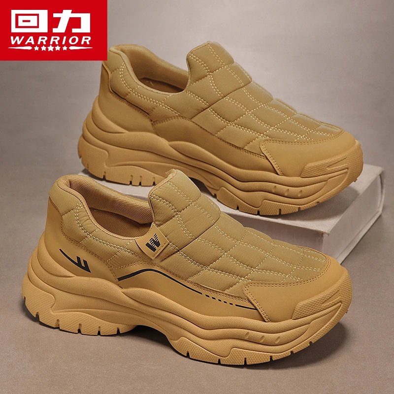 回力男鞋冬季2025新款懒人一脚蹬运动复古风休闲老爹工装防滑耐磨