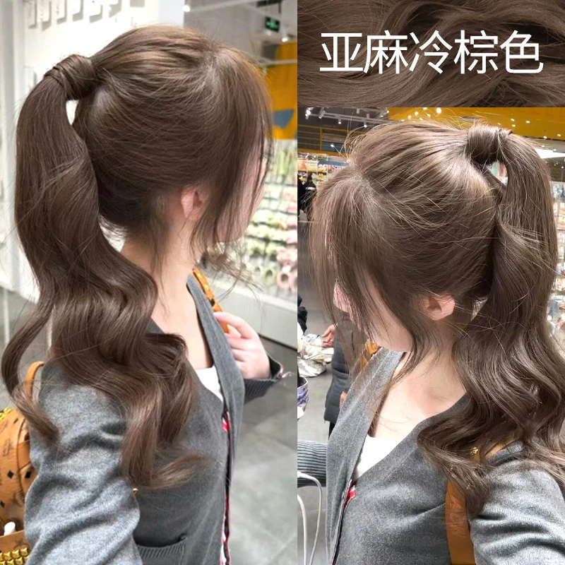 免漂亚麻冷棕色染发剂不伤发2025流行色显白自己在家染头膏