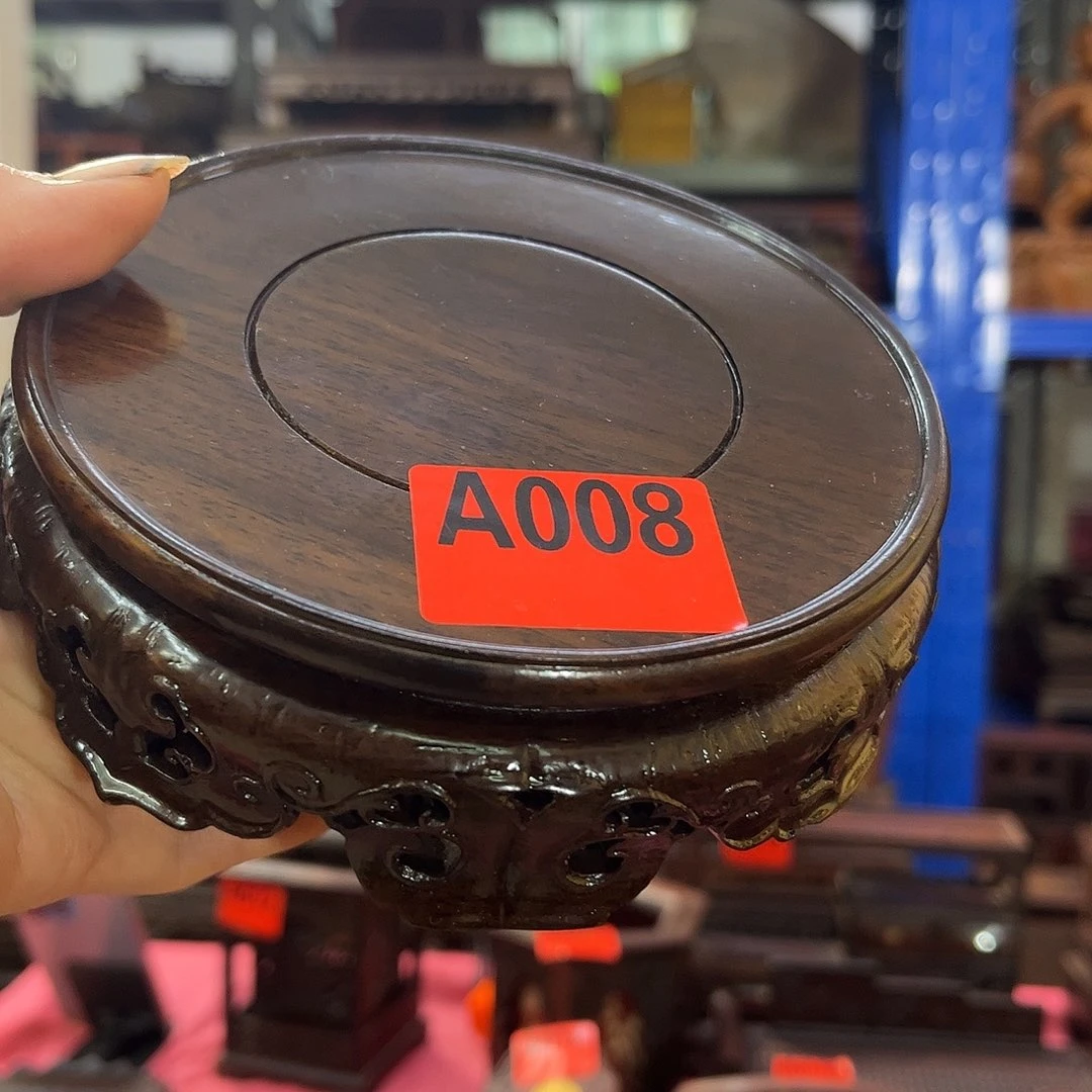 架子黑酸枝木类鸡翅木园底坐13 公分