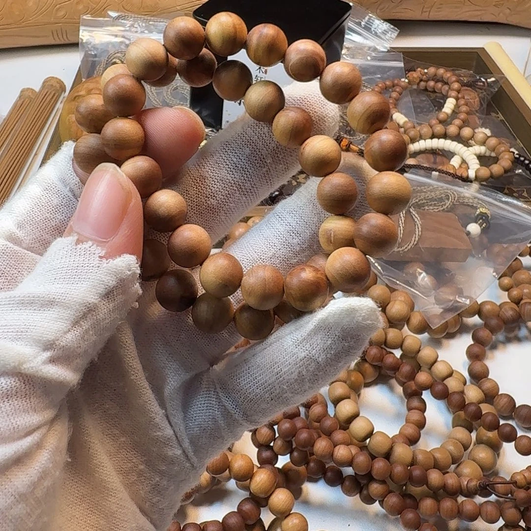 檀香木手串/手链1.0.19颗红肉横纹不沉水微瑕