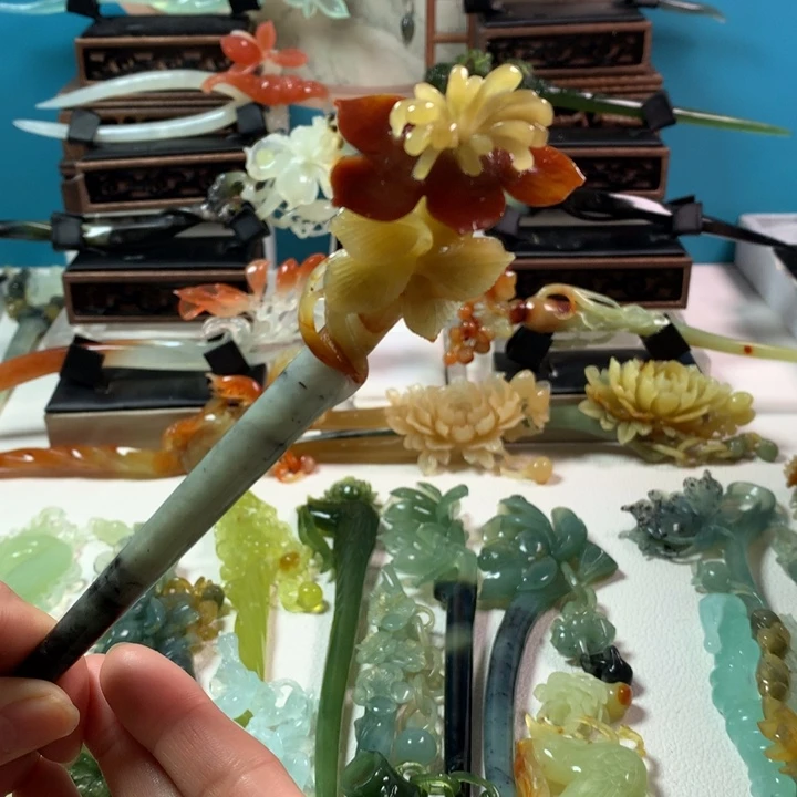 蛇纹石玉发簪未镶嵌地*师