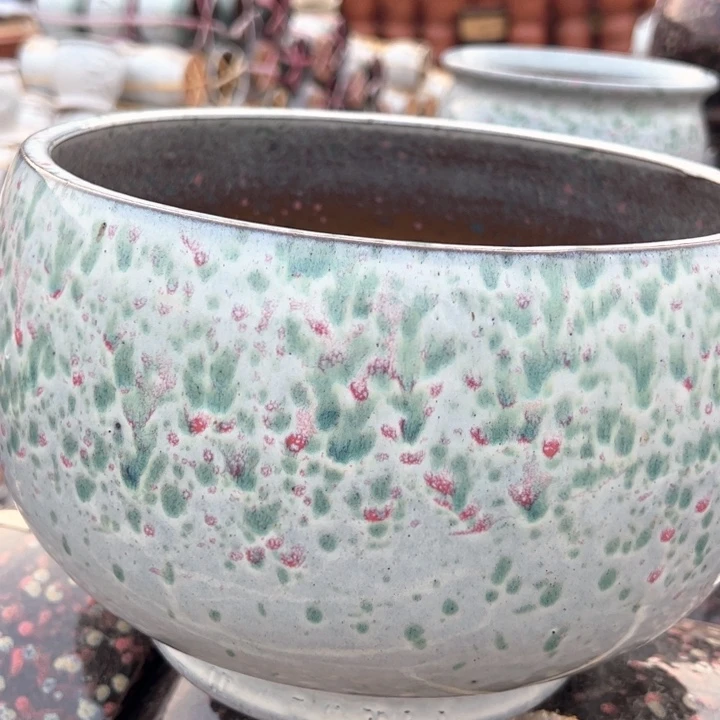 红陶紫砂碗盆口25