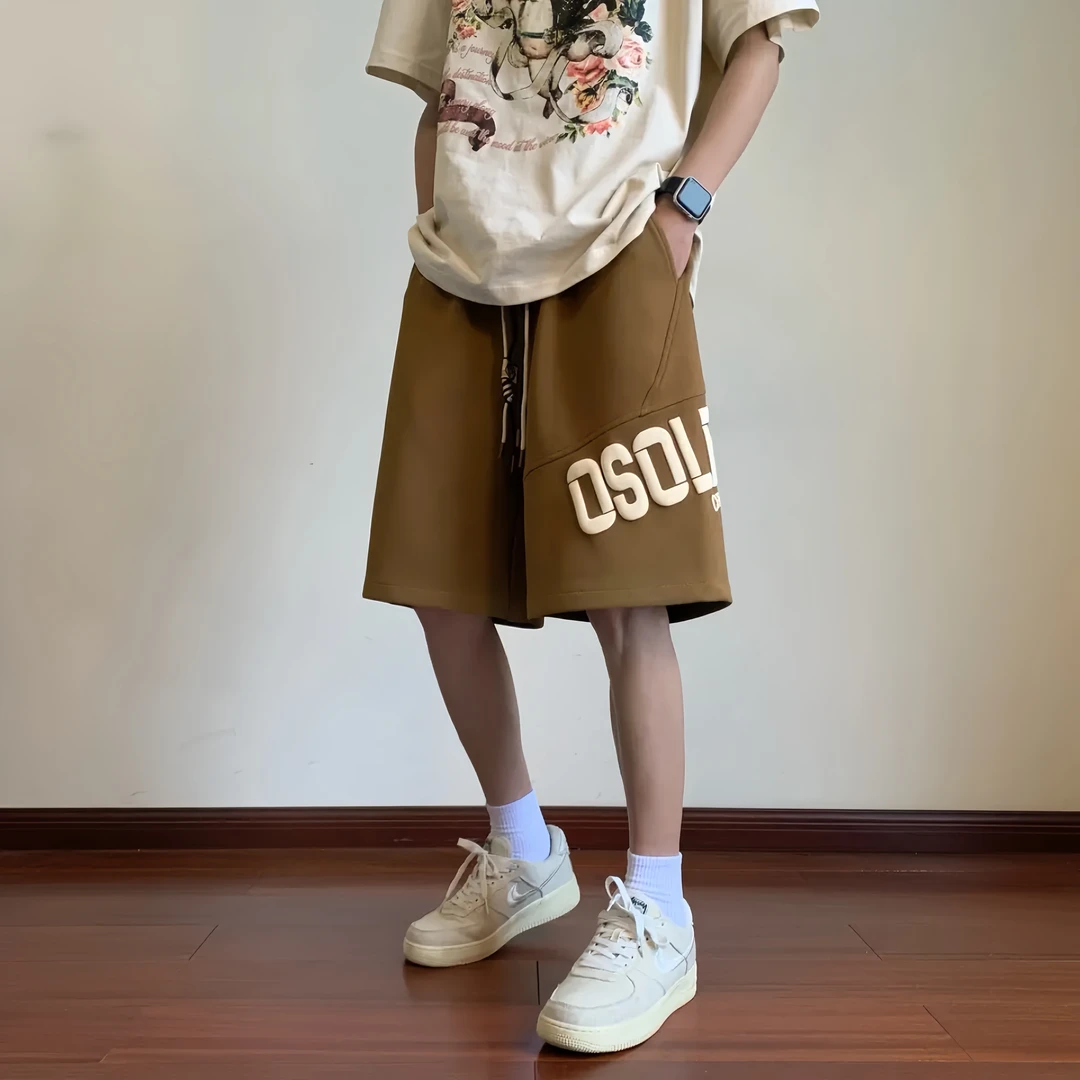 青少年美式工装短裤中大童男夏季运动休闲五分裤宽松中裤子男高街