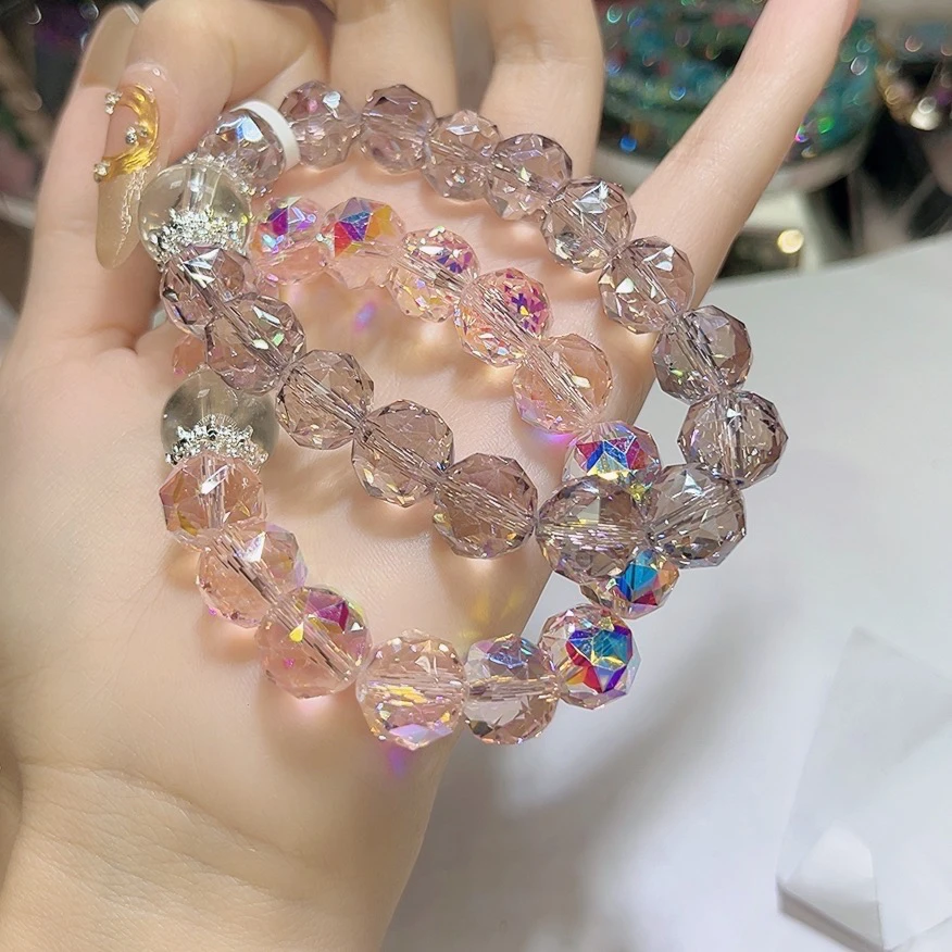 非金属珐琅手链 108一紫一粉冰糖手链