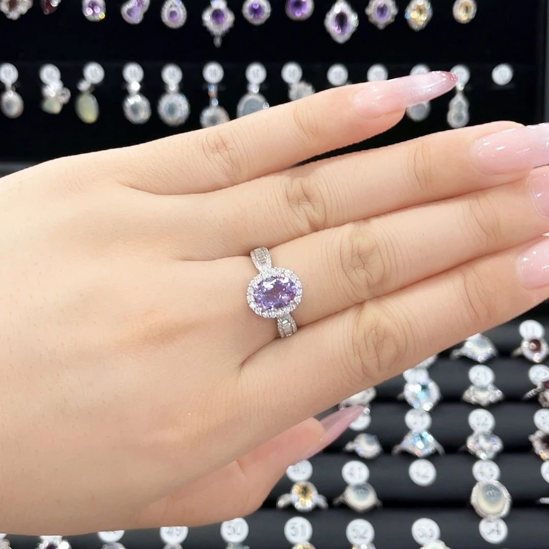 晓***晓紫晶戒指银S925镶嵌