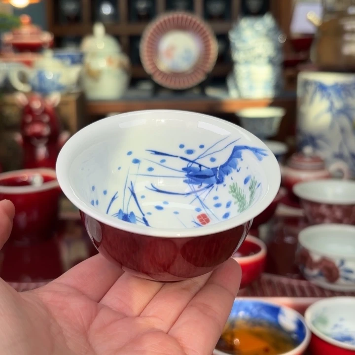 陶闻轩坊开播福利杯精品虾趣压手杯