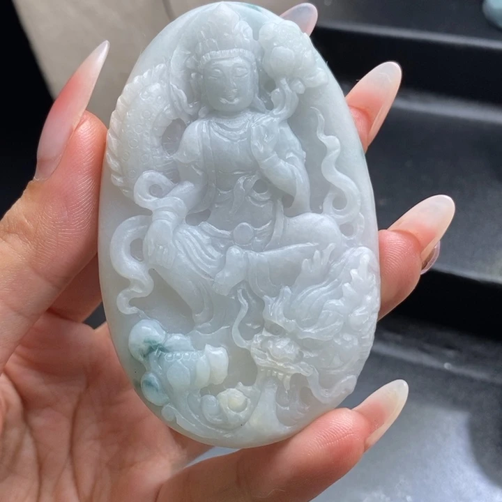 定制翡翠未镶嵌御龙观音